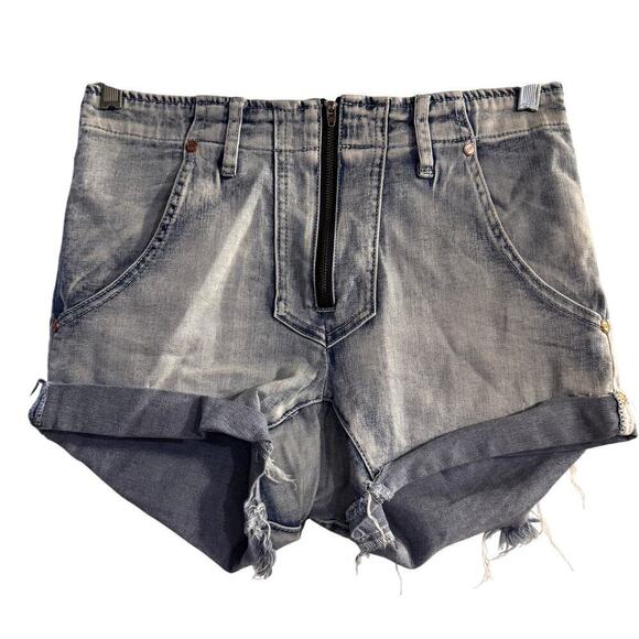 One Teaspoon Super Freaks in Fiasco Ripped Jean Denim Short Size 26 Grunge - Picture 3 of 10